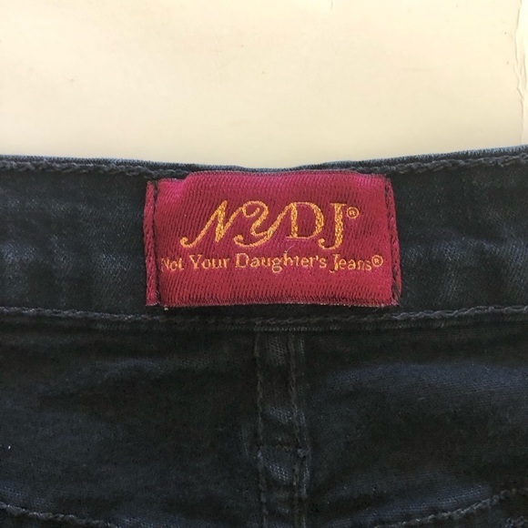 NYDJ Woman’s Denim Tummy Tuck Bootcut Black Rhinestone Jeans Size 14 - Picture 9 of 16